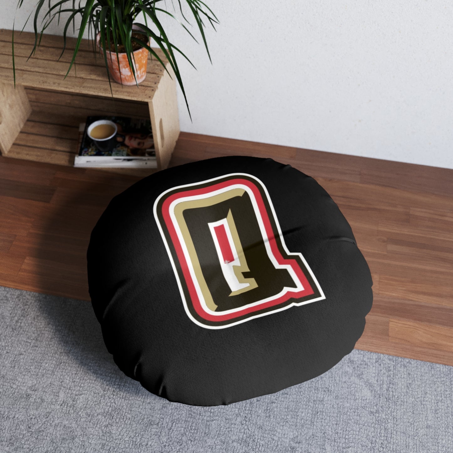 Quakes - Tufted Floor Pillow, Round