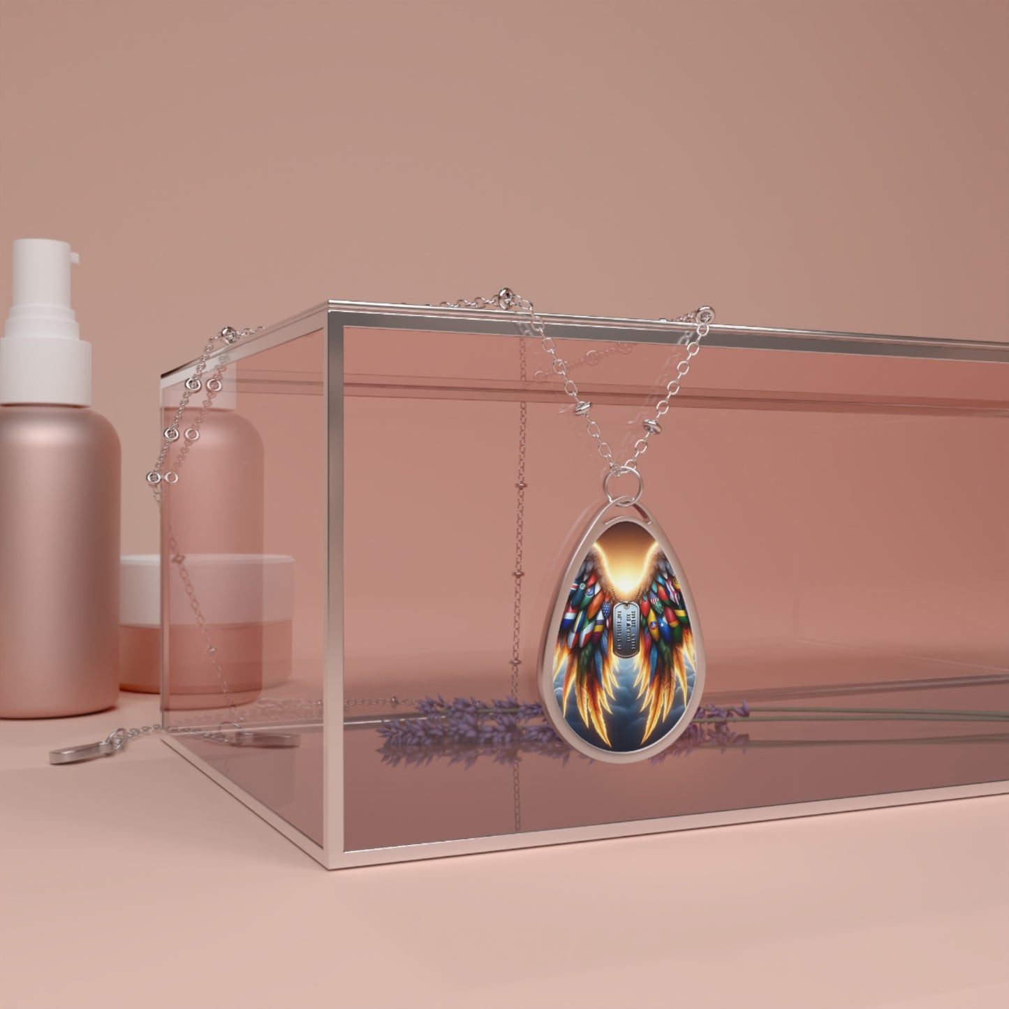 Foreign Born Military Spouse - Oval Necklace