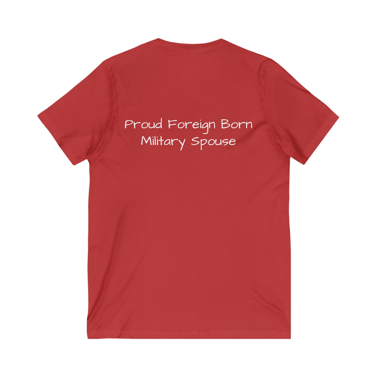 Foreign Born Military Spouses V-Neck Compass 2 Tee