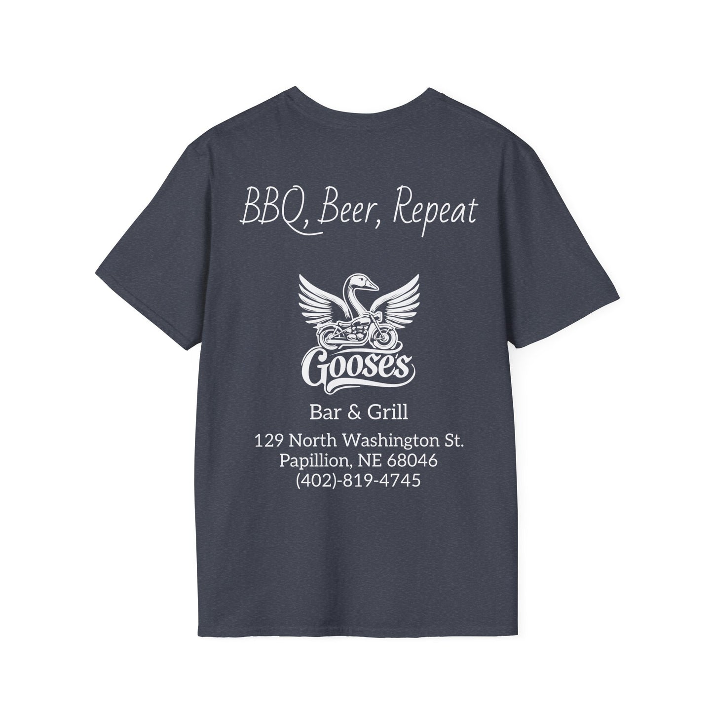 Goose's Bar & Grill - T-Shirt BBQ, Beer, Repeat dark