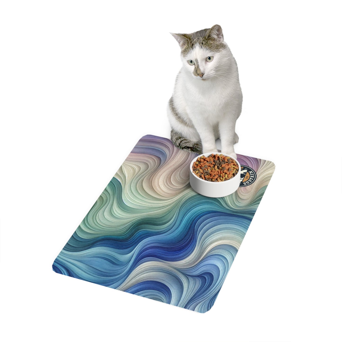 Train to Sustain - Pet Food Mat (Waves)