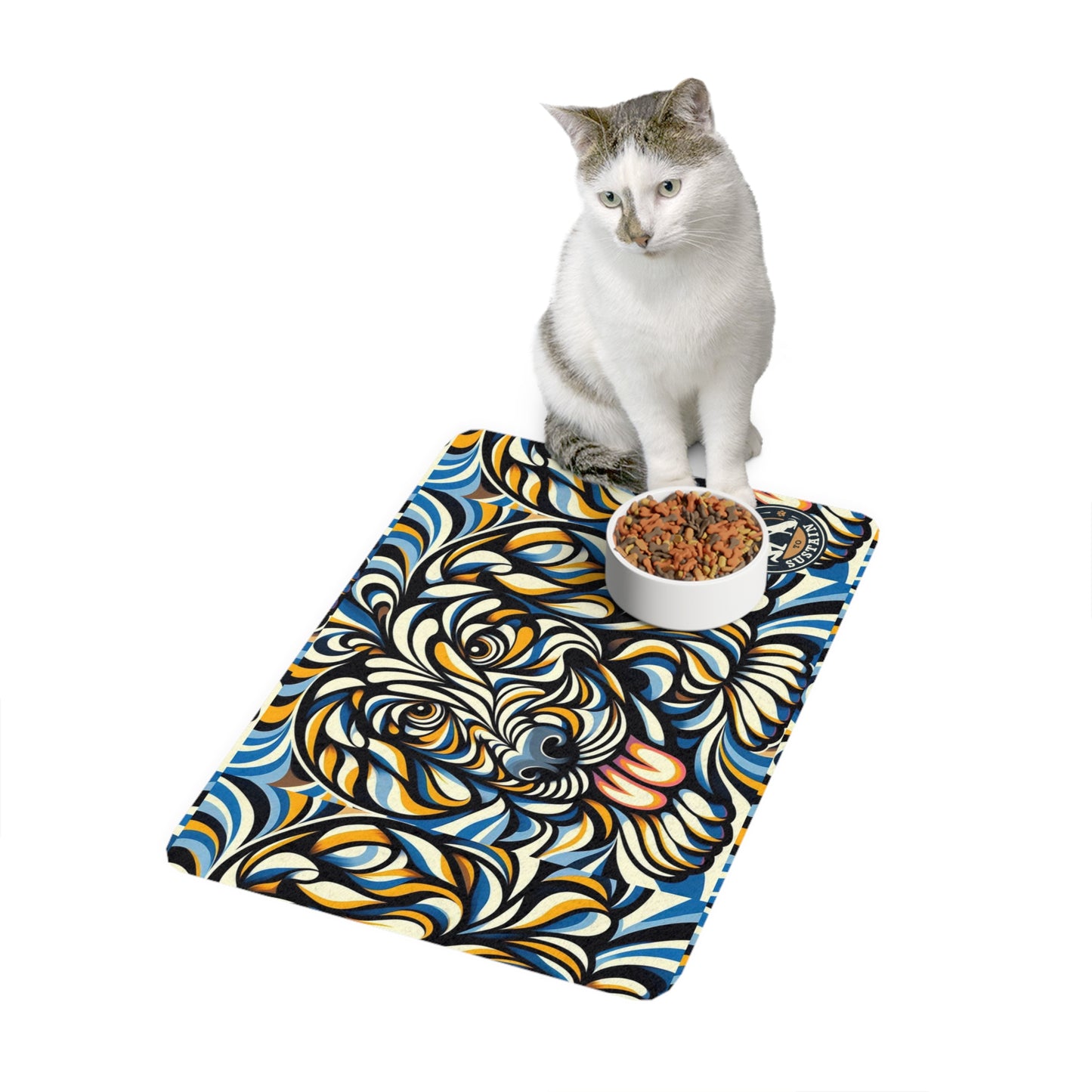 Train to Sustain - Pet Food Mat (Dazed Dog)