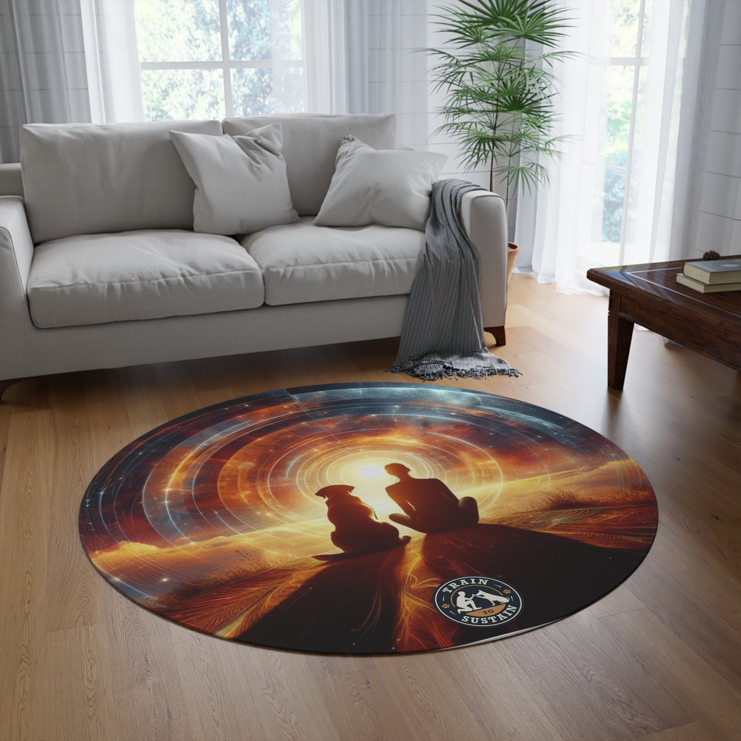 Train to Sustain - Elegant Minimalist Round Rug for Cozy Spaces