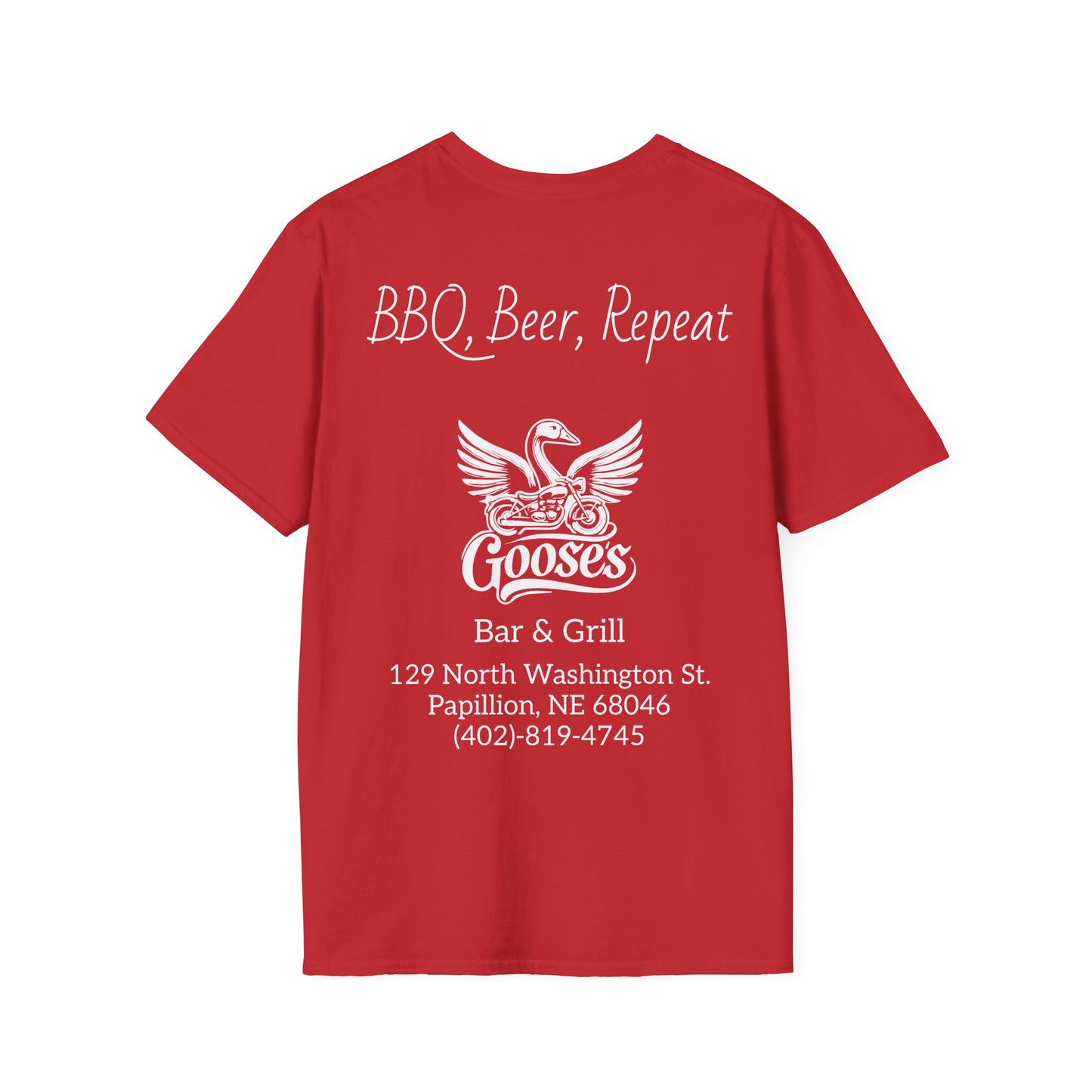 Goose's Bar & Grill - T-Shirt BBQ, Beer, Repeat dark
