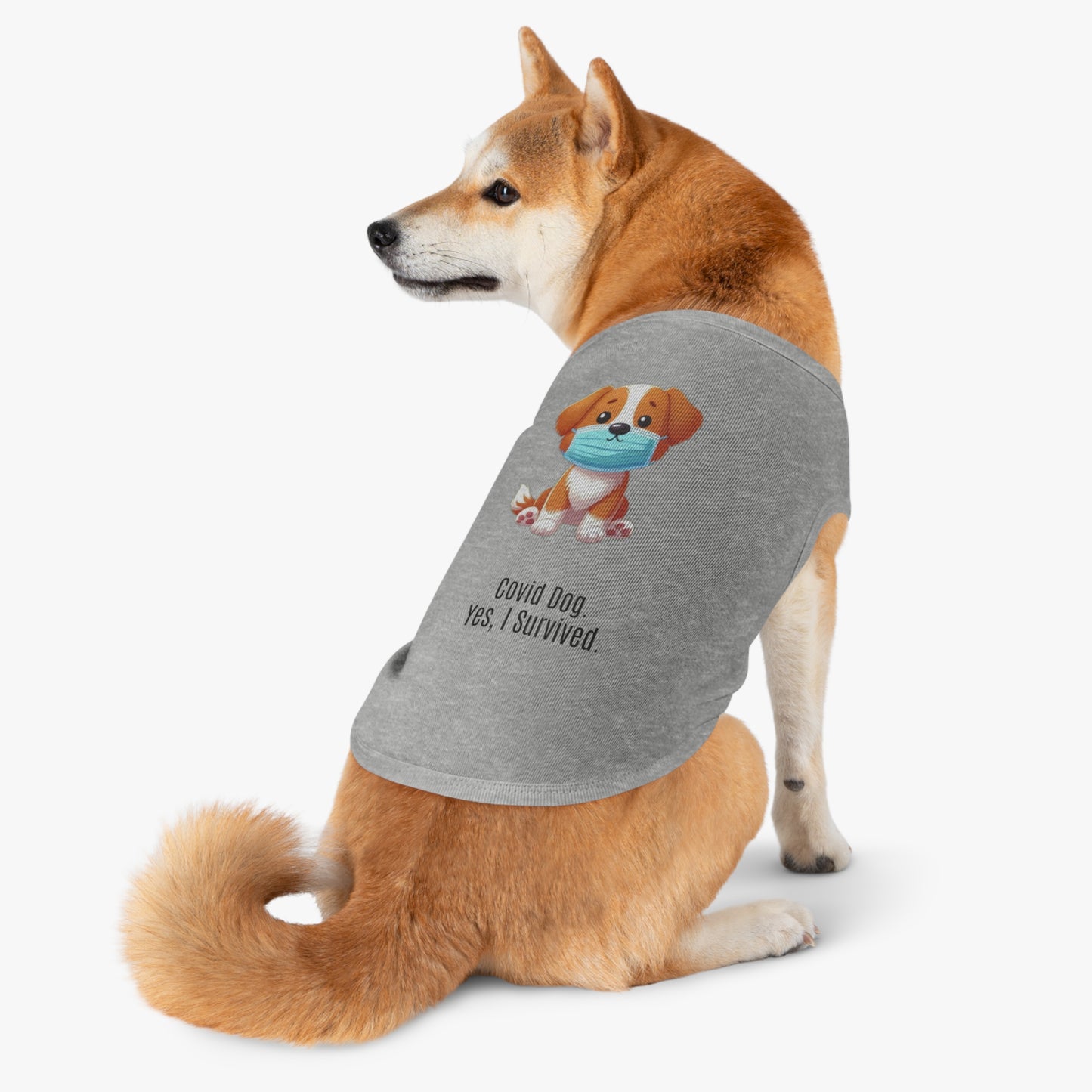 Train to Sustain - Covid Dog Pet Tank Top (Yes, I Survived)