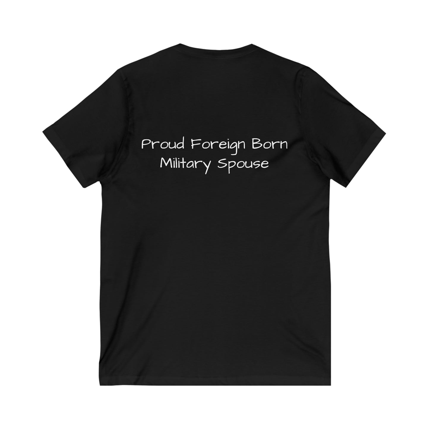 Foreign Born Military Spouses V-Neck Compass 1 Tee