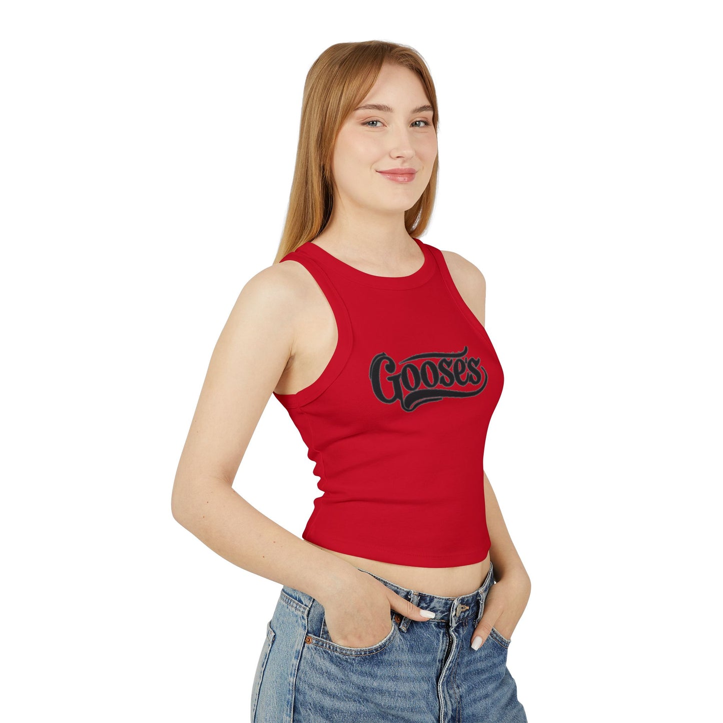 Goose's Women's Micro Rib Racer Tank Top