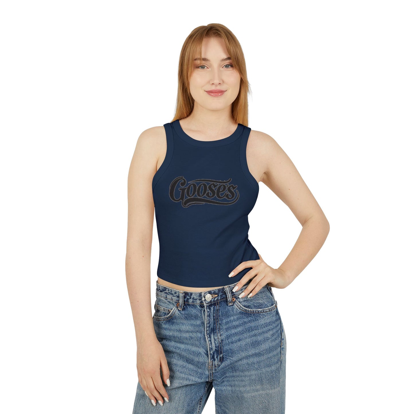 Goose's Women's Micro Rib Racer Tank Top