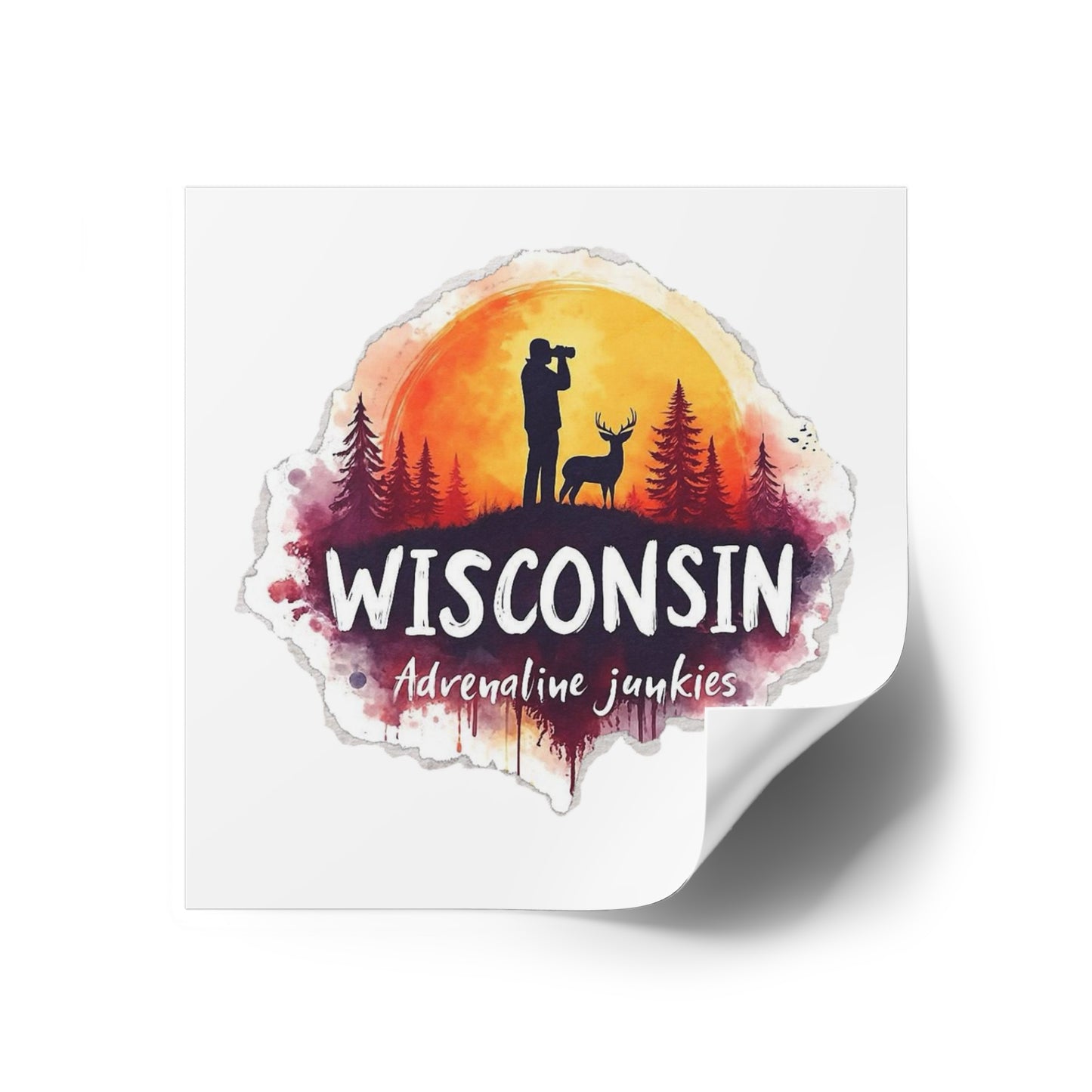Wisconsin Adrenaline Junkies - Square Stickers, Indoor\Outdoor