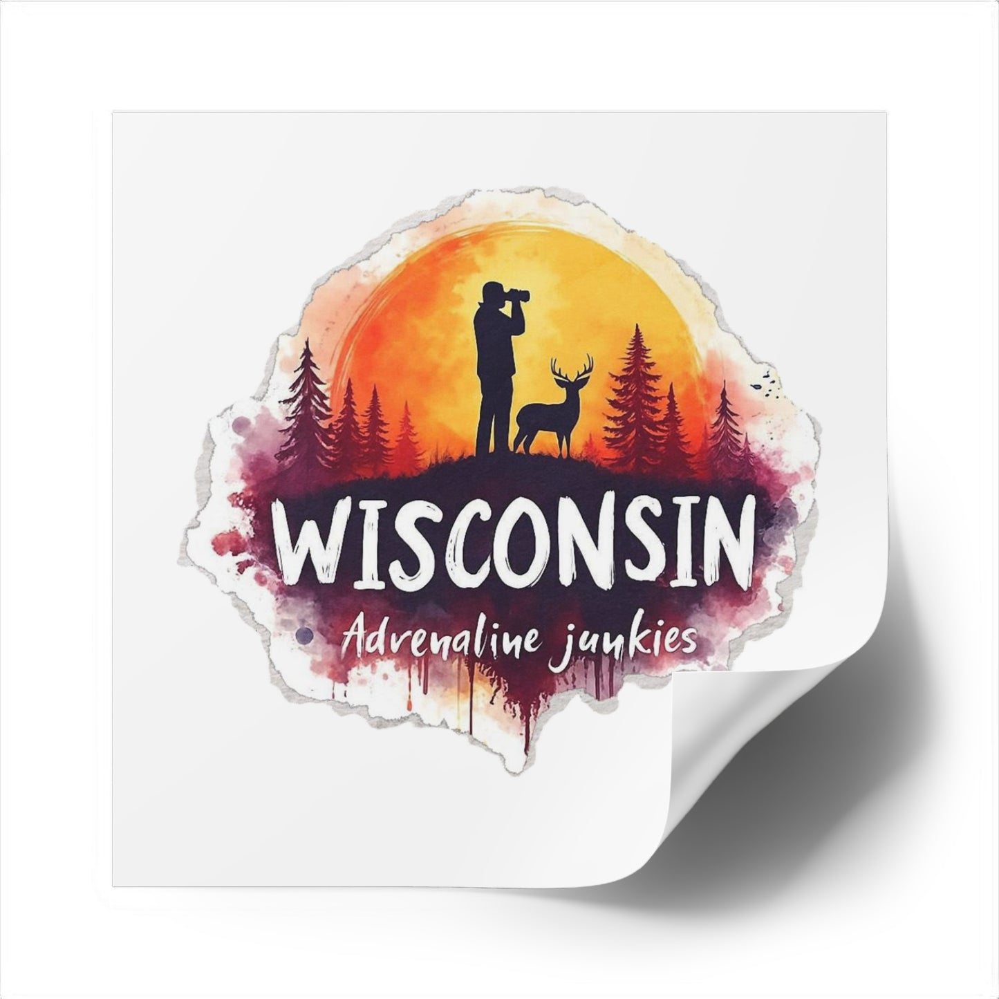 Wisconsin Adrenaline Junkies - Square Stickers, Indoor\Outdoor
