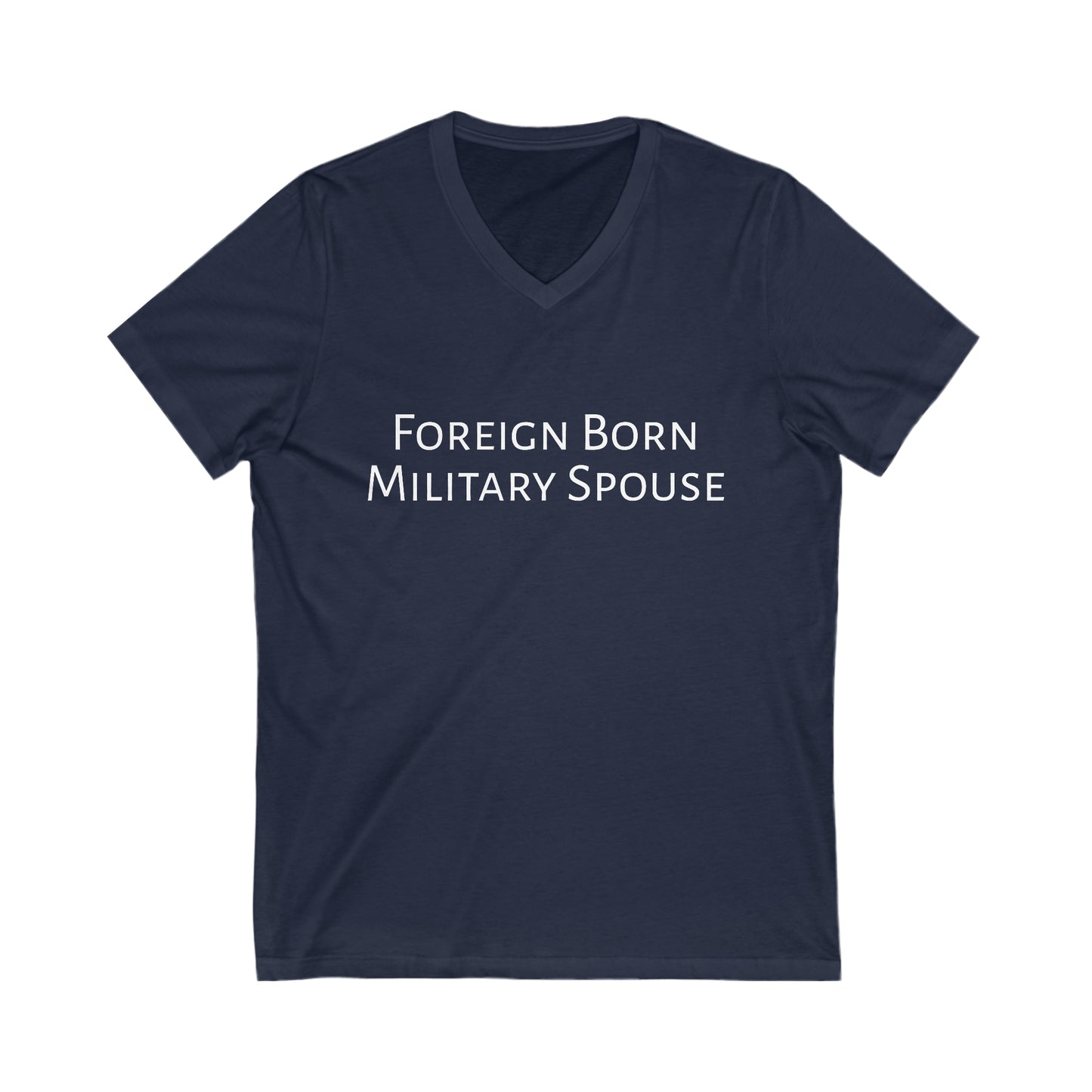 Foreign Born Military Spouses V-Neck Compass 2 Tee