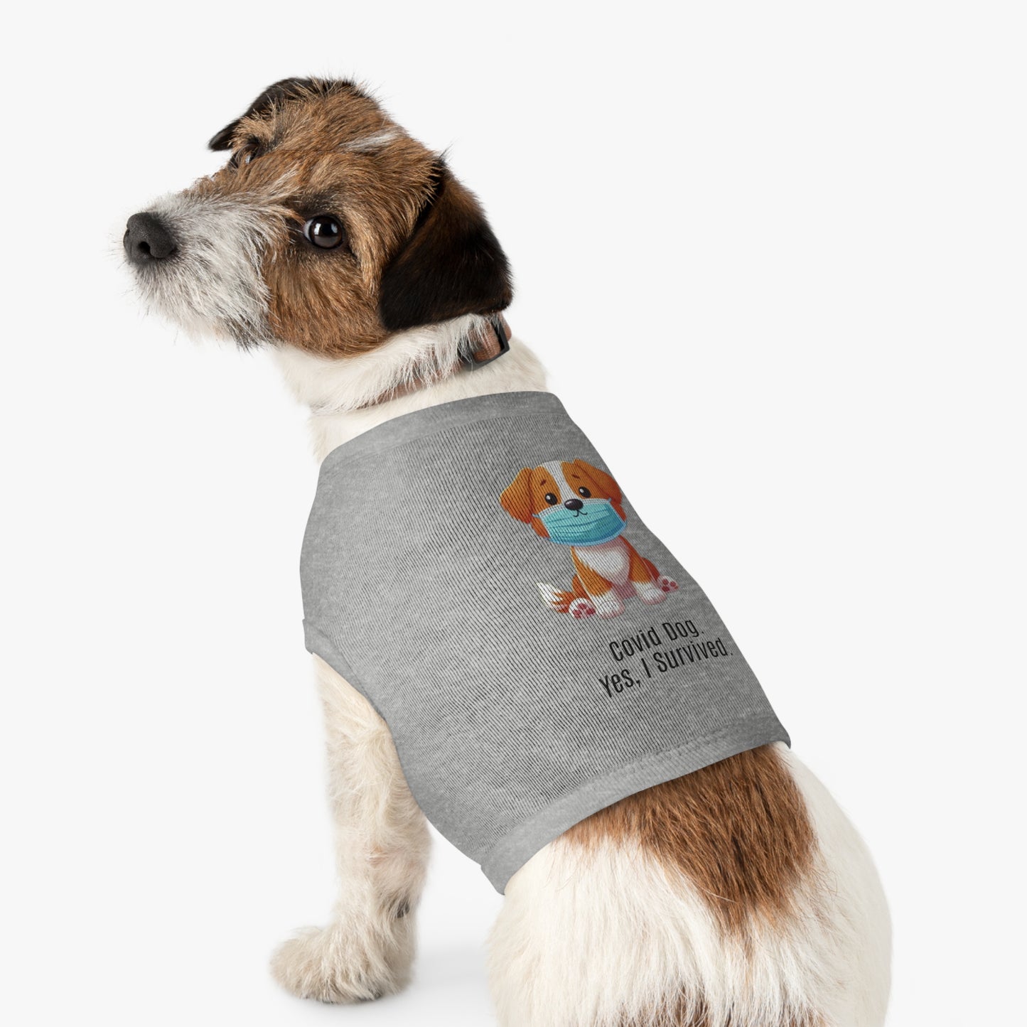 Train to Sustain - Covid Dog Pet Tank Top (Yes, I Survived)