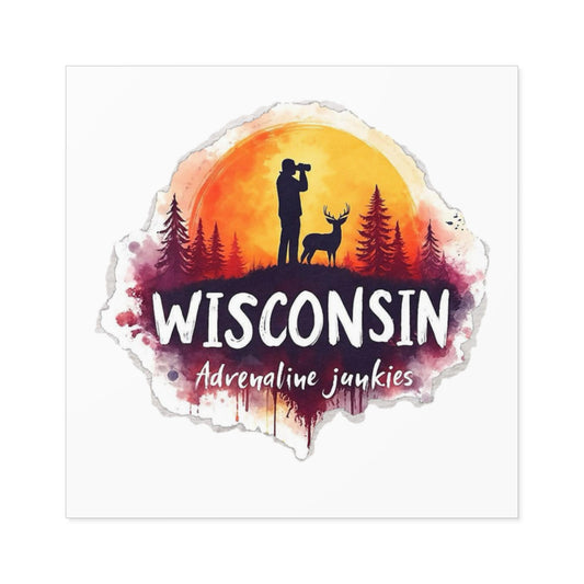 Wisconsin Adrenaline Junkies - Square Stickers, Indoor\Outdoor