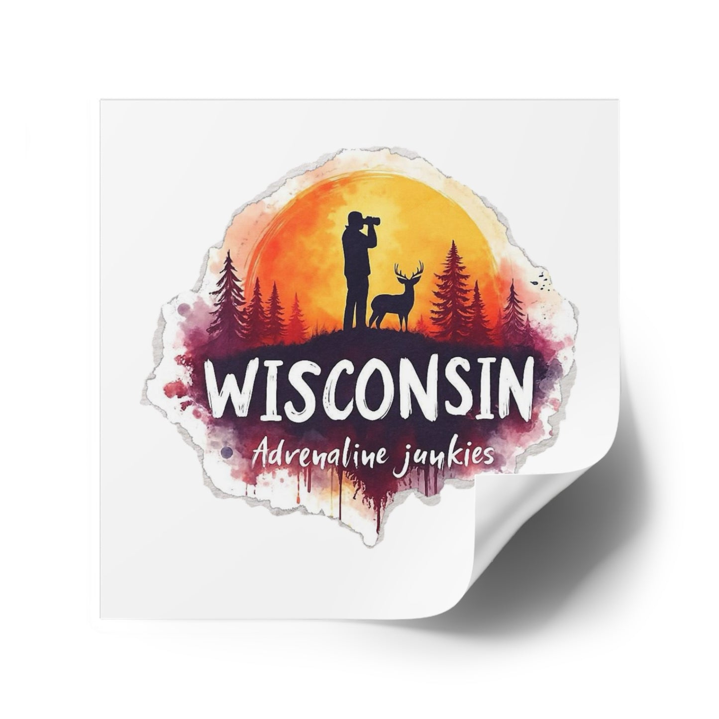 Wisconsin Adrenaline Junkies - Square Stickers, Indoor\Outdoor