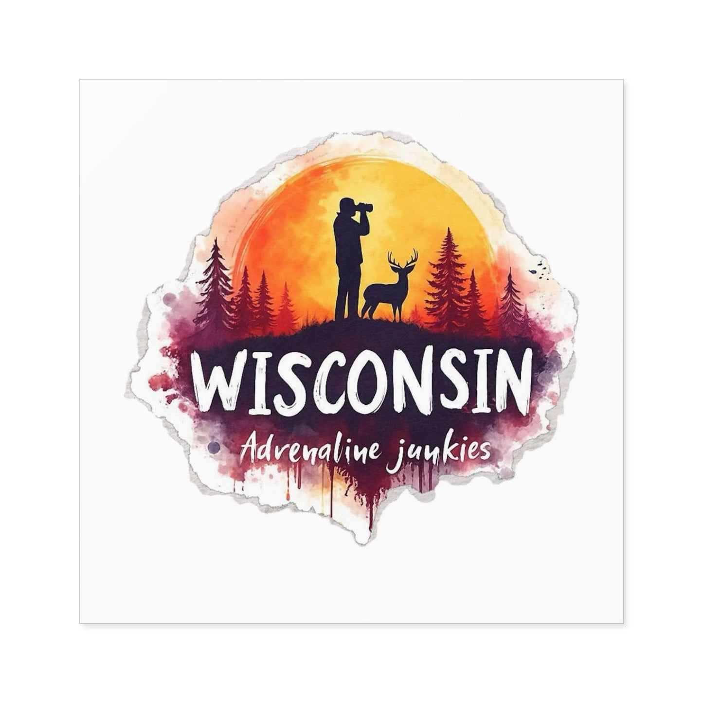 Wisconsin Adrenaline Junkies - Square Stickers, Indoor\Outdoor