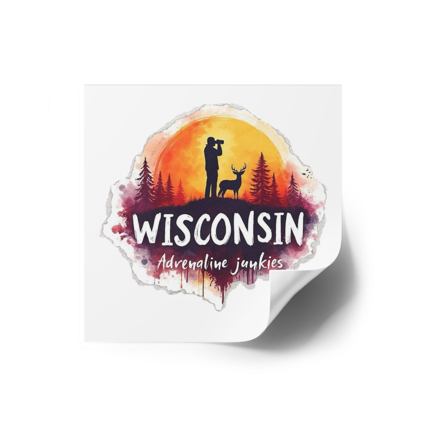 Wisconsin Adrenaline Junkies - Square Stickers, Indoor\Outdoor