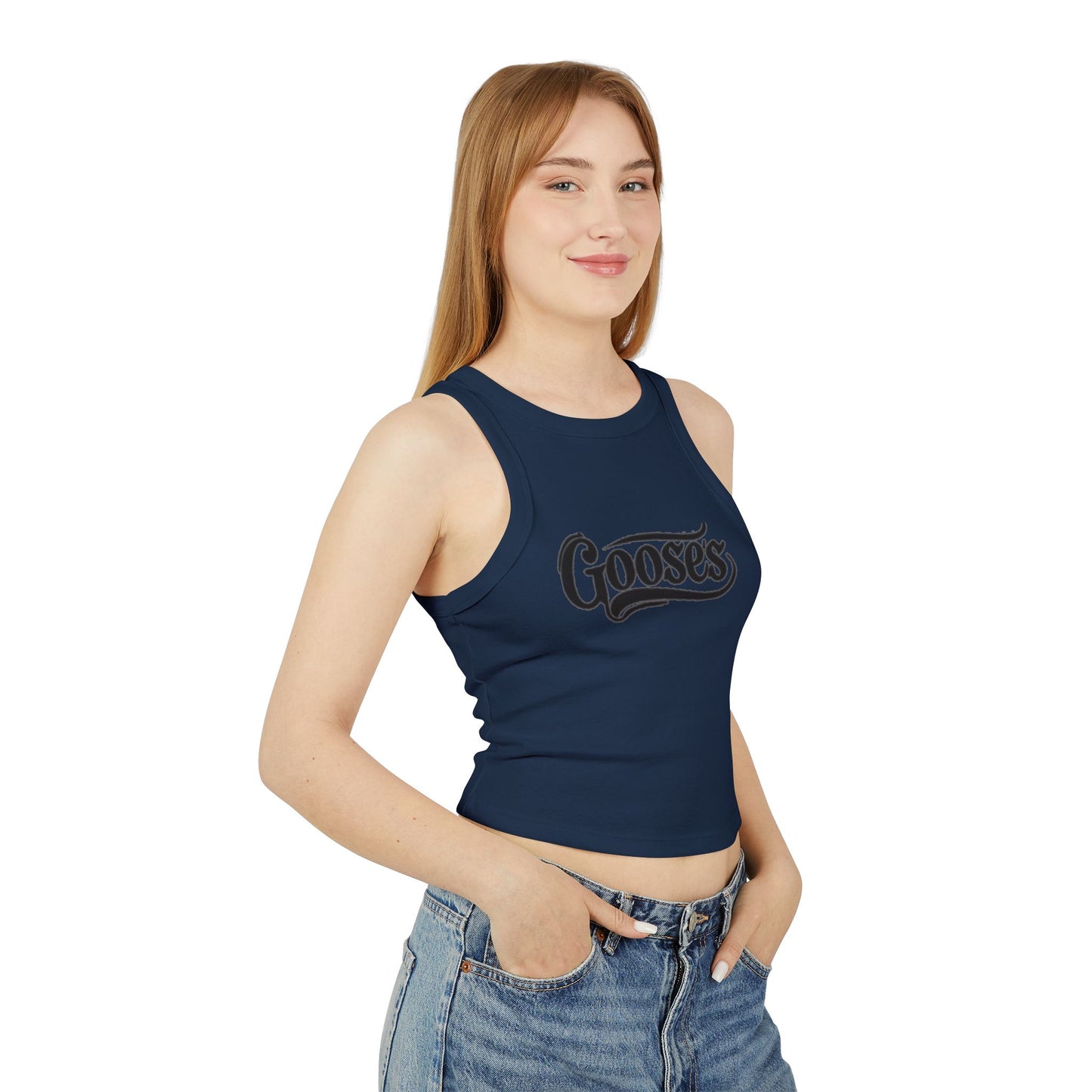 Goose's Women's Micro Rib Racer Tank Top