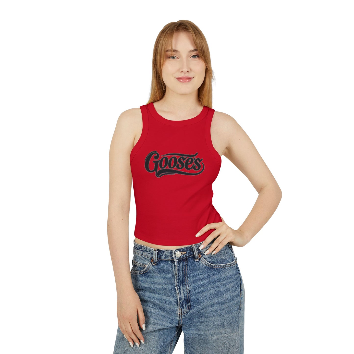 Goose's Women's Micro Rib Racer Tank Top